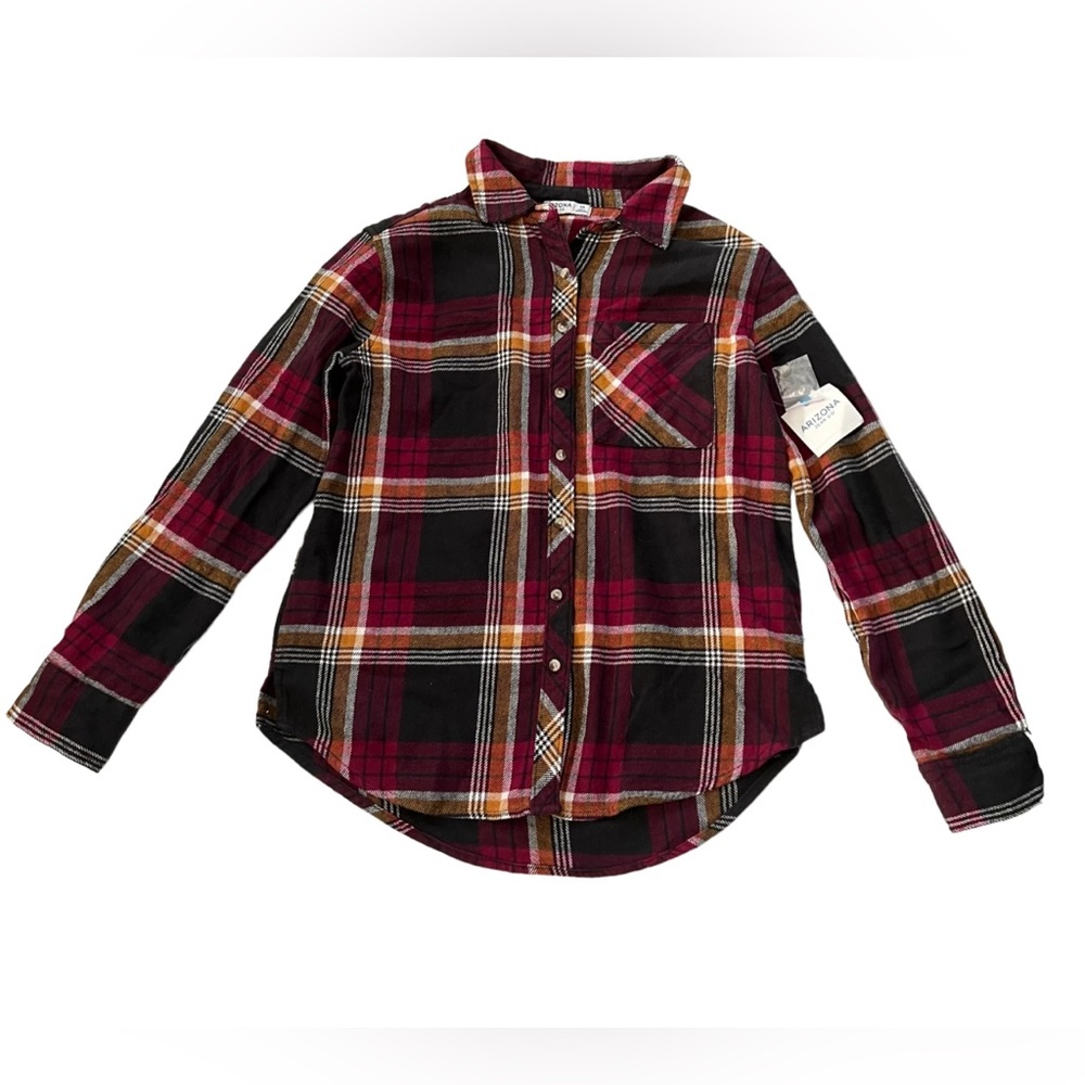Arizona Brand Womens Button Up Shirt - Size Extra Small  Plaid Flannel Brand NWT